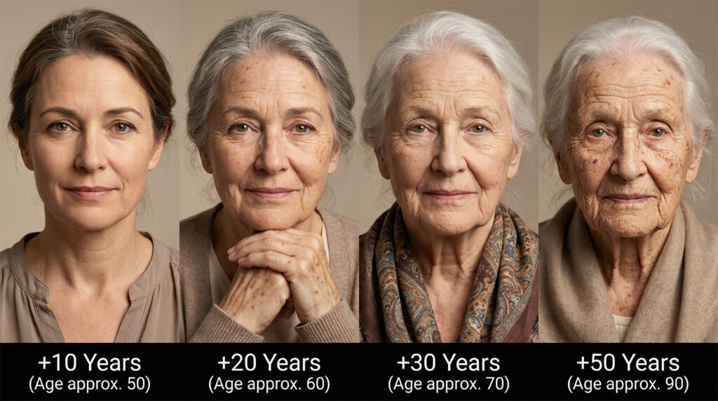 11 NanoBanana Pro - Altersprogression von Menschen mit realistischer Entwicklung